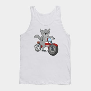 Cat on a motorbike Tank Top